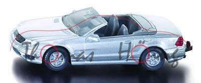 00000 Mercedes SL 55 AMG (Baureihe R 230), Modell 2001-2002, silbergraumetallic, innen mausgrau, Len