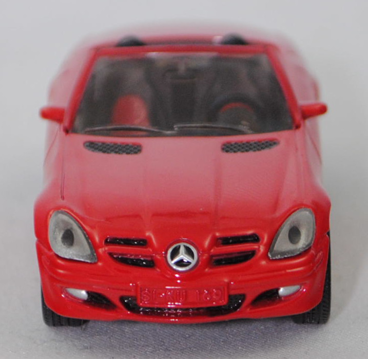 00005 Mercedes-Benz SLK 350 (interne Baureihenbezeichnung R 171, Vor-MoPf, Modell 2004-2008), dunkel-verkehrsrot, innen schwarz/rot, Bpr. 1002, SIKU SUPER, 1:55, m