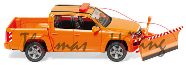 Winterdienst VW Amarok mit Schneepflug, Modell 2010-, orange, Wiking, 1:87, mb