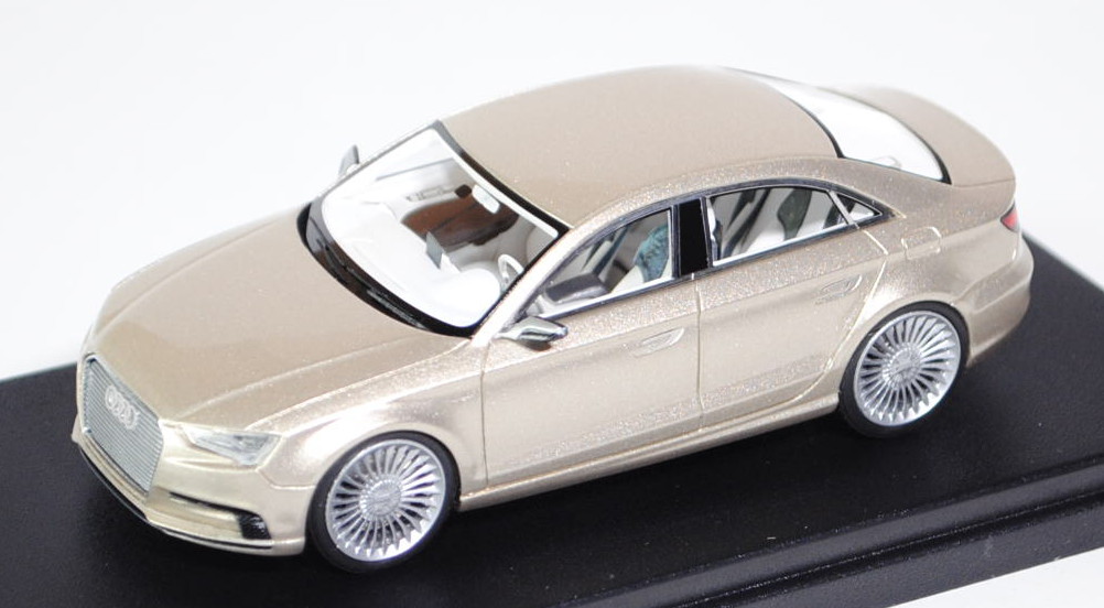 Audi A3 concept e-tron, Mj. 2011, Auto Shanghai 2011, goldmetallic, Looksmart Models, 1:43, PC-Box (