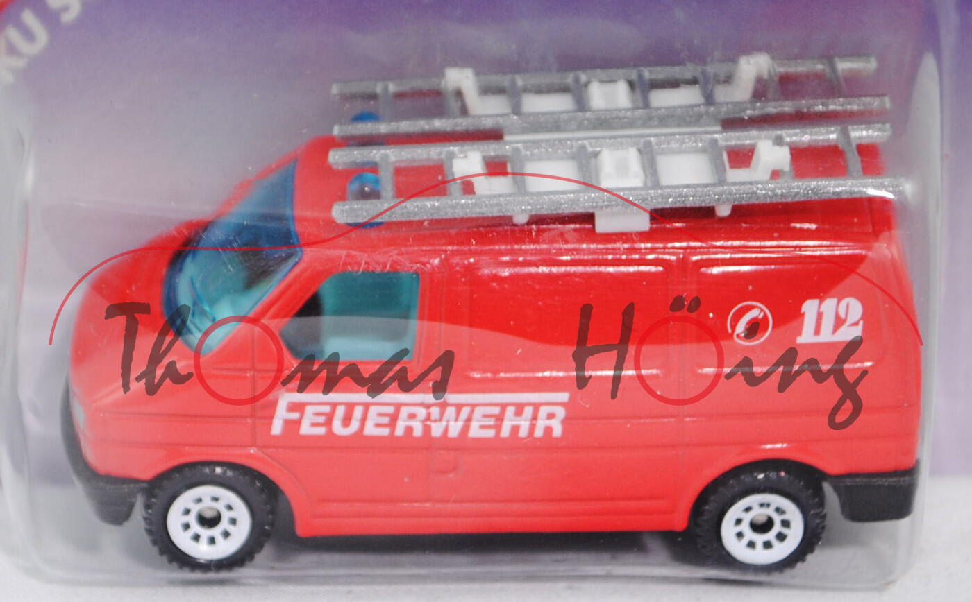 00005 VW T4 Transporter Kastenwagen (Modell 1990-1995) Feuerwehr-Gerätewagen, verkehrsrot, innen lic