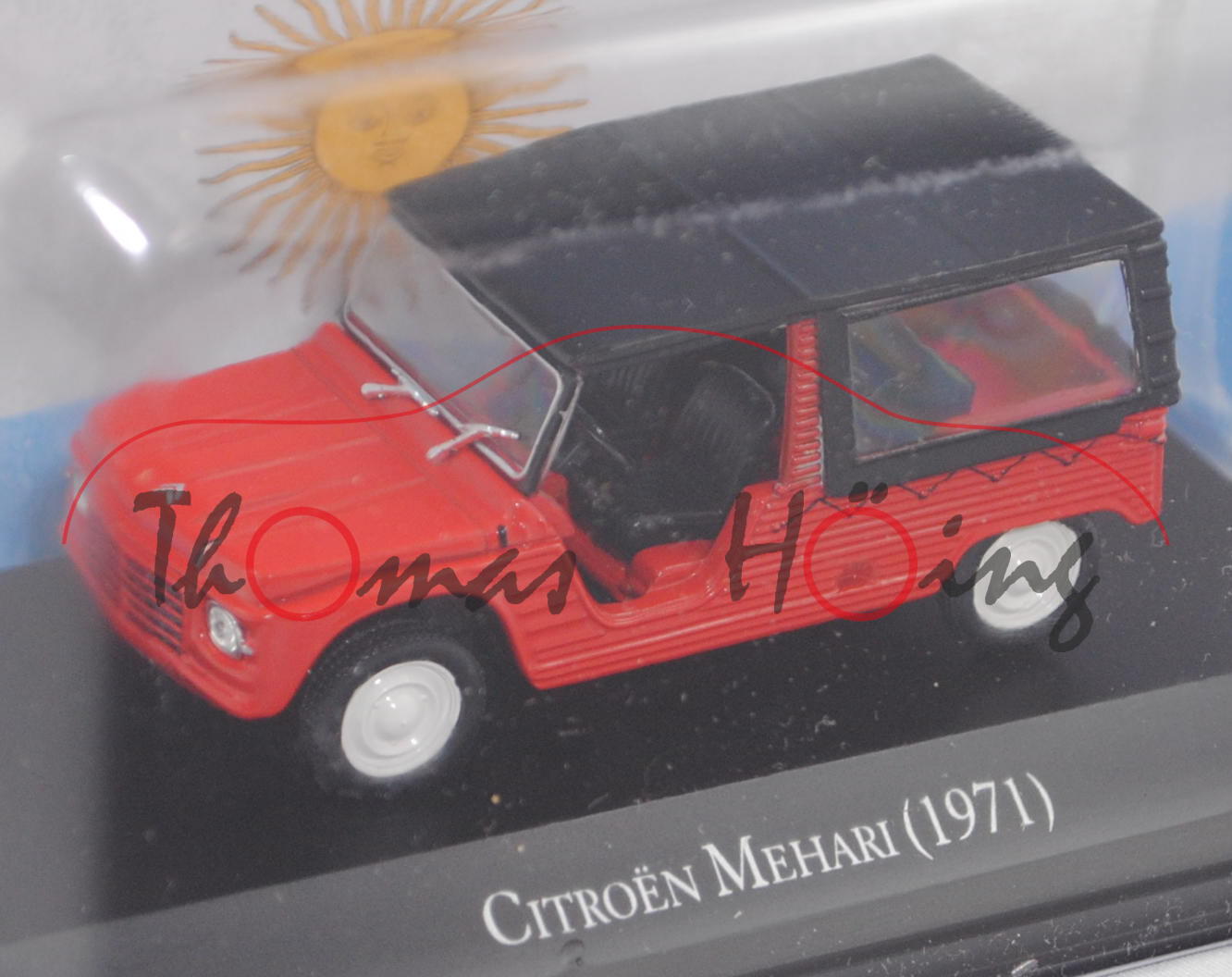 Citroen Méhari 2 + 2 mit geschl. Stoffverdeck (Mod. 1968-1987), rot, EDITION ATLAS, 1:43, Hauben-Box