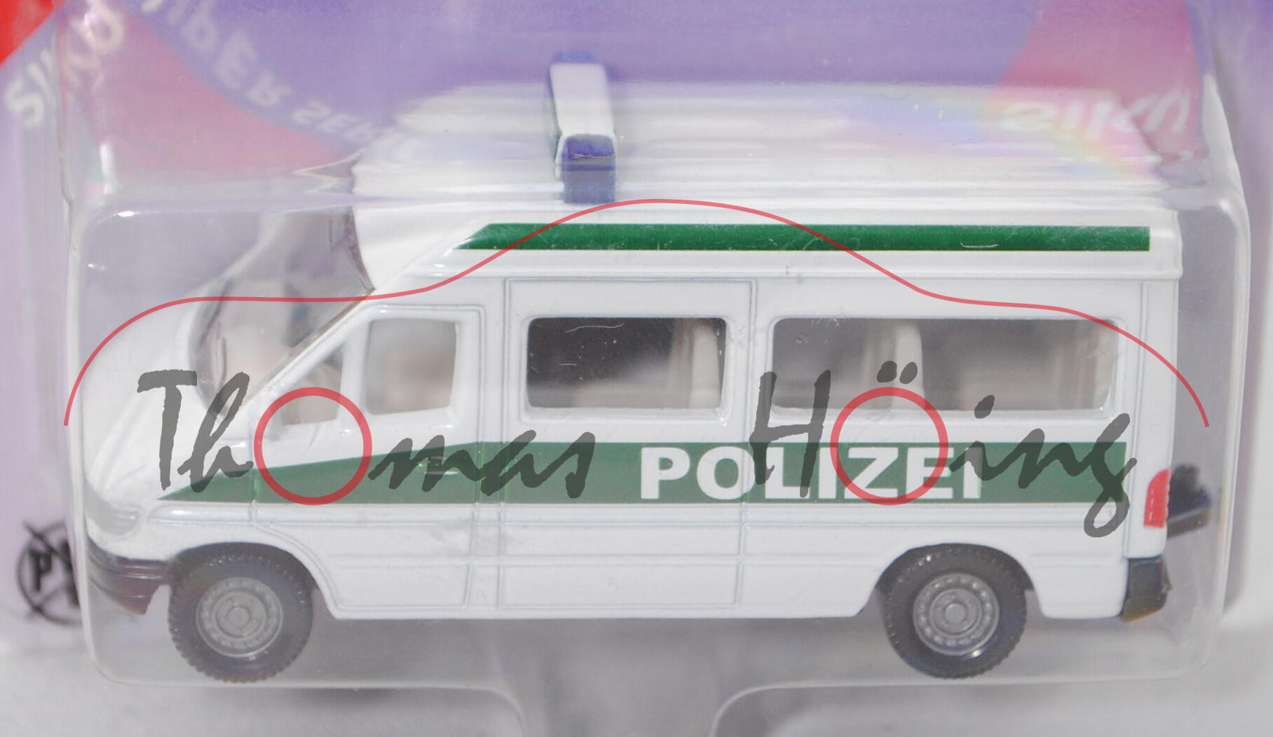 00004 Mercedes-Benz Sprinter (T1N, Baureihe W 901, Modell 1995-2000) Kleinbus Polizeibus, reinweiß