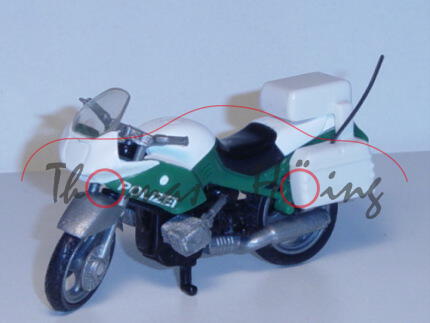 Polizei-Motorrad BMW R 1100 RS, Modell 1993-2001, dunkel-minzgrün, Antenne lang, unlackierte Blinker