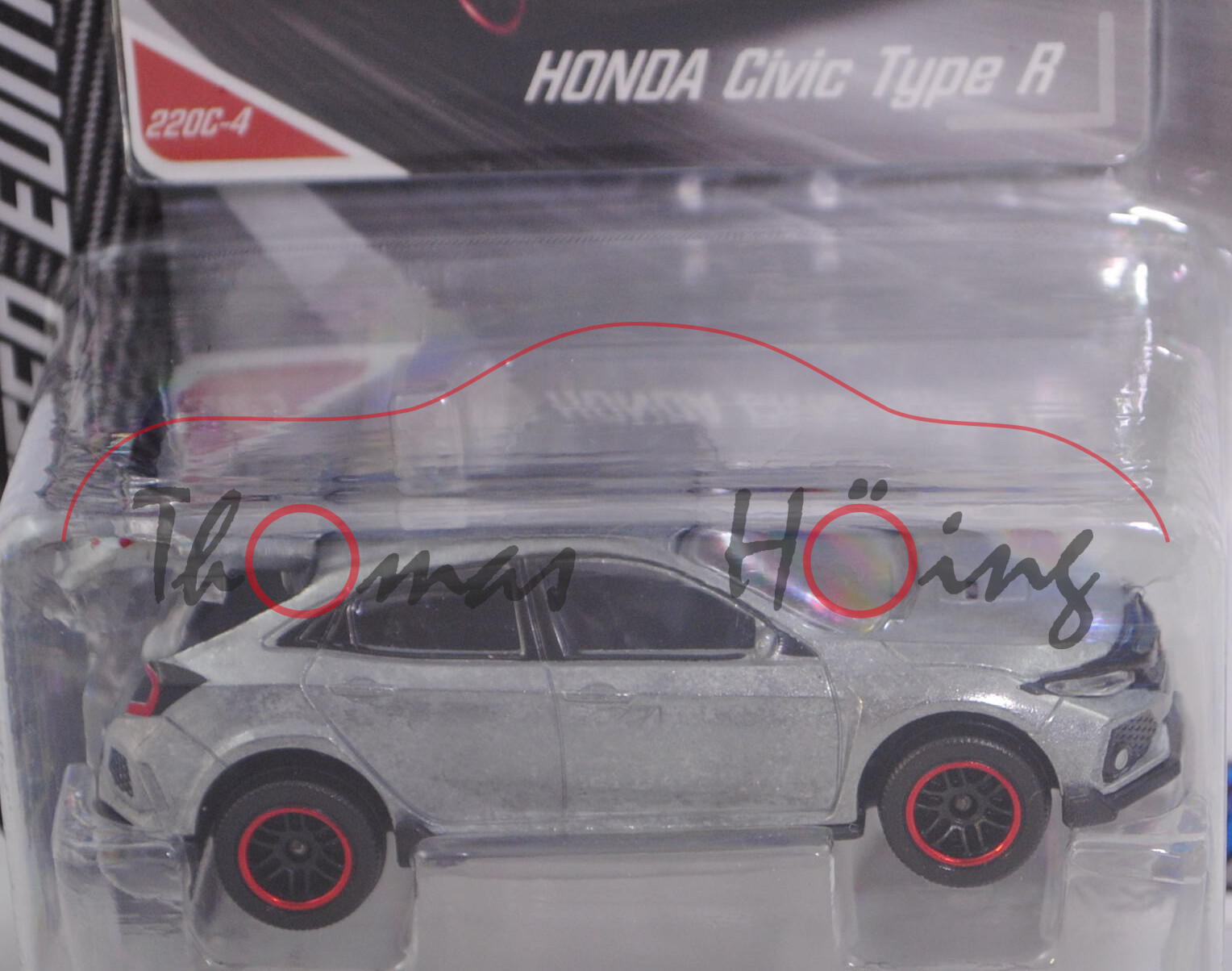 Honda Civic Type R (5. Generation, Typ FK8, Modell 2017-) , silbergraumetallic, majorette, 1:58, mb