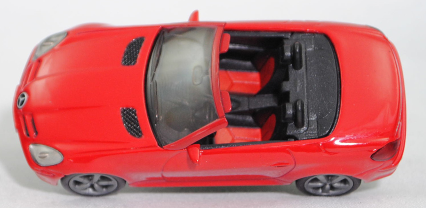 00005 Mercedes-Benz SLK 350 (interne Baureihenbezeichnung R 171, Vor-MoPf, Modell 2004-2008), dunkel-verkehrsrot, innen schwarz/rot, Bpr. 1002, SIKU SUPER, 1:55, m