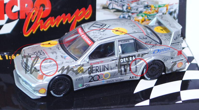 Mercedes-Benz 190 E 2.5-16 Evolution II (Baureihe W 201), Modell 1990, silber, DTM 1993, Nr. T1, Fah