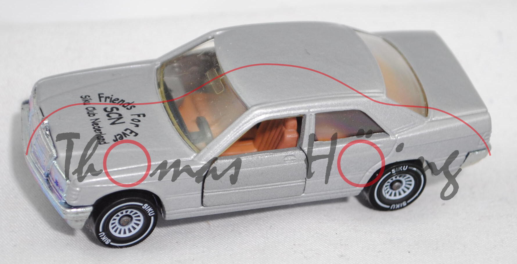 Mercedes-Benz 190 E (Baureihe W 201, Mod. 82-88), silber,  Friends For Ever / SCN, Siku Ungarn, mb