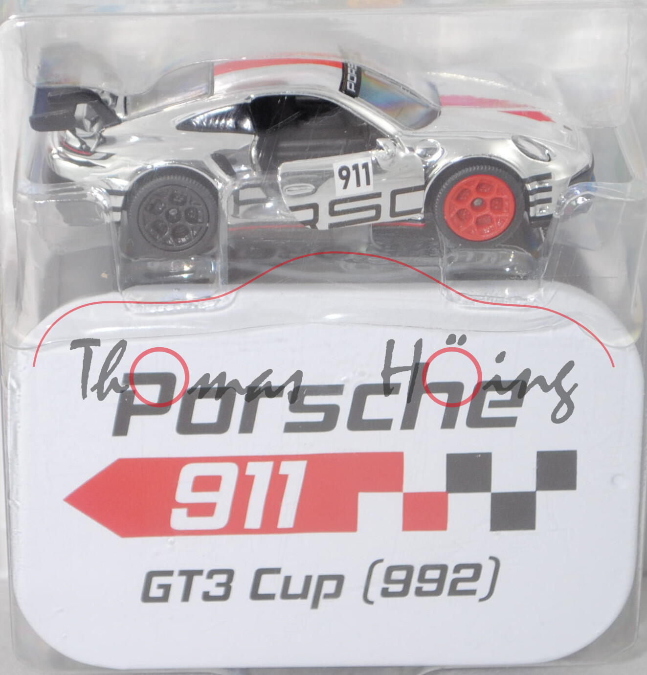 Porsche 911 GT3 Cup (Typ 992, Modell 2019-) (Nr. 209R), chrom, Nr. 911, majorette, 1:62, Blister