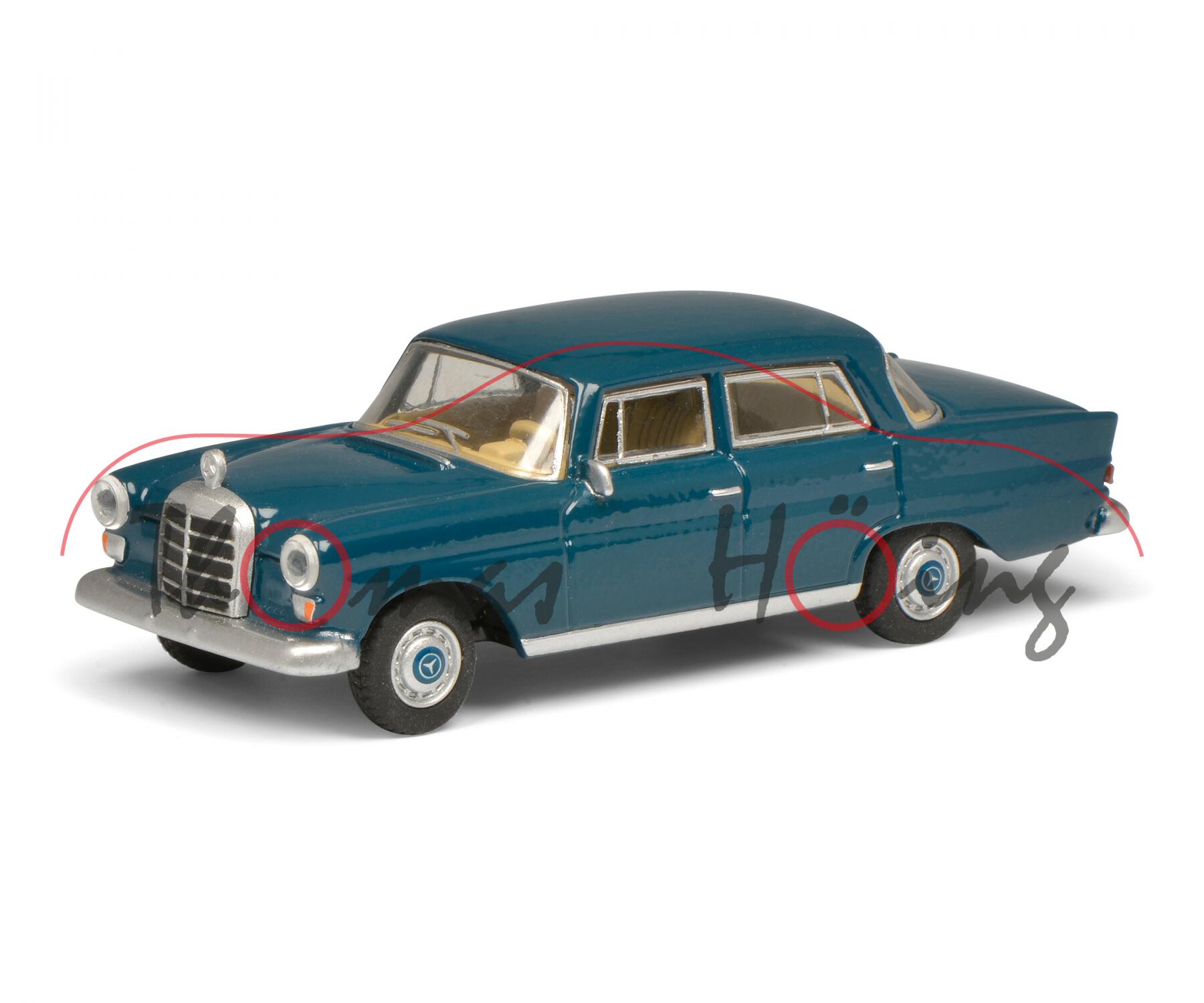 Mercedes-Benz 200 (W 110, Mod. 65-68), h.-ozeanblau (vgl. blaugrün beim Original), Schuco, 1:64, mb