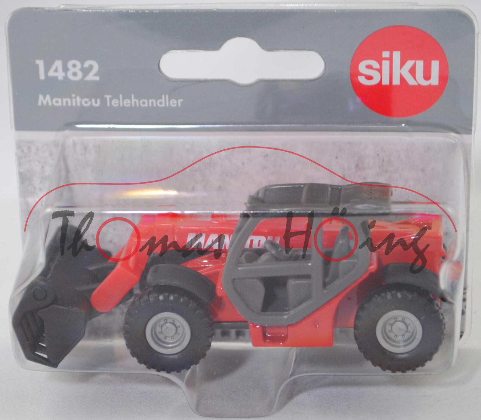 00000 Mantiou MLT Teleskoplader mit Multifunktionsgreifschaufel für die Landwirtschaft (FO), dunkel-verkehrsgrau/verkehrsrot, SIKU SUPER, 1:61, P29f