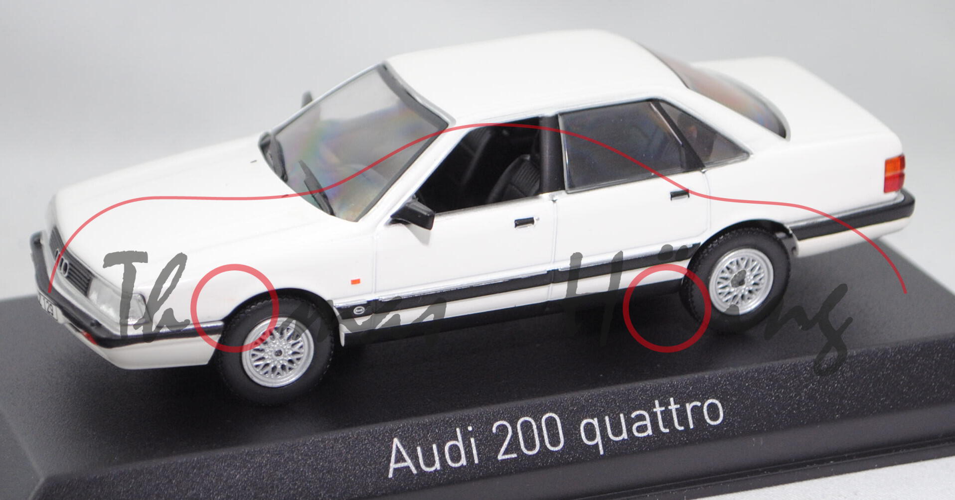 Audi 200 quattro 20V (2. Gen., C3 facelift, Typ 44, Mod. 1989-1991), alpinweiß, Norev, 1:43, PC-Box