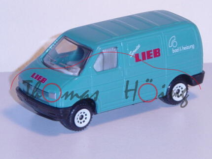 VW T4 Kastenwagen, Modell 1990-1995, wasserblau, LIEB Service / bad & heizung, Werbeschachtel