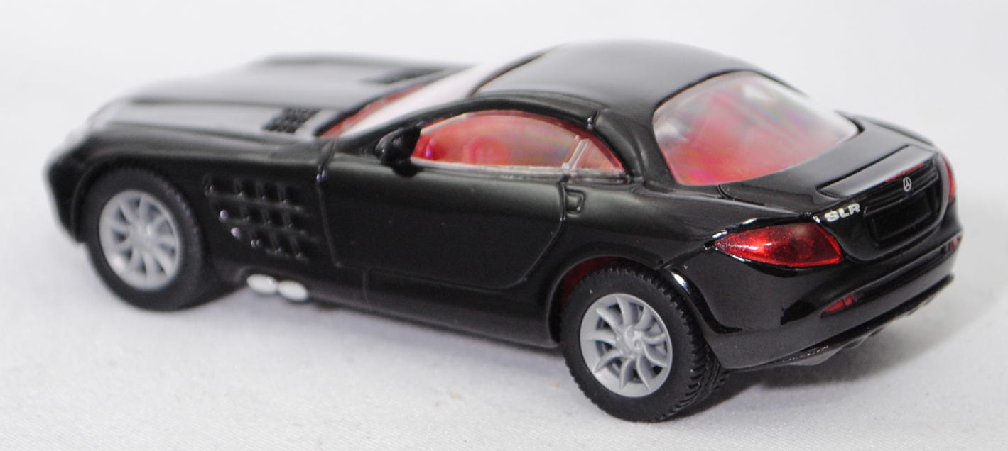 00004 Mercedes-Benz SLR McLaren (1. Generation, C 199, Modell 2004-2008), schwarz, Bpr. 1004, B25a / B25b silbergrau, SIKU SUPER, 1:55, m