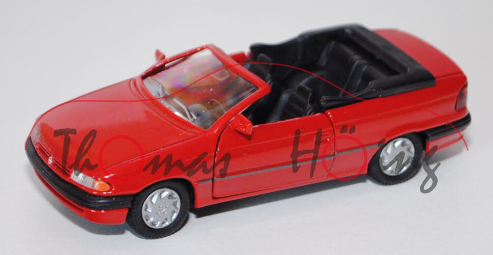 Opel Astra Cabrio (Typ F, Zweitürer, Cabrio), Modell 1993-1994, magmarot, Türen zu öffnen, Frontsche