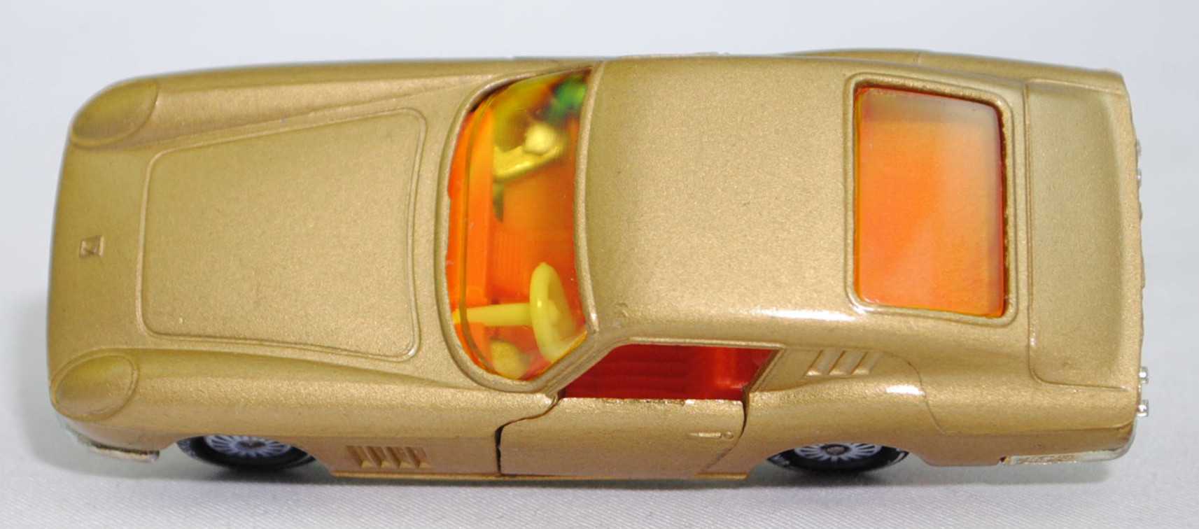 00005 Ferrari Berlinetta 275 GTB (Tipo 563, 2. Serie, Long Nose / Lange Nase, Modell 1965-1966), goldmetallic, Frontscheinwerfer integriert, Bpr. 1012, W-Germ, R11, SIKU SUPER, 1:56, m