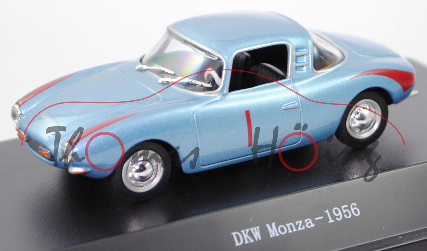 DKW 3=6 Monza Sport Coupé 900 (Mod. 56-58) Rekordwagen, blaumet., Starline models, 1:43, PC-Box