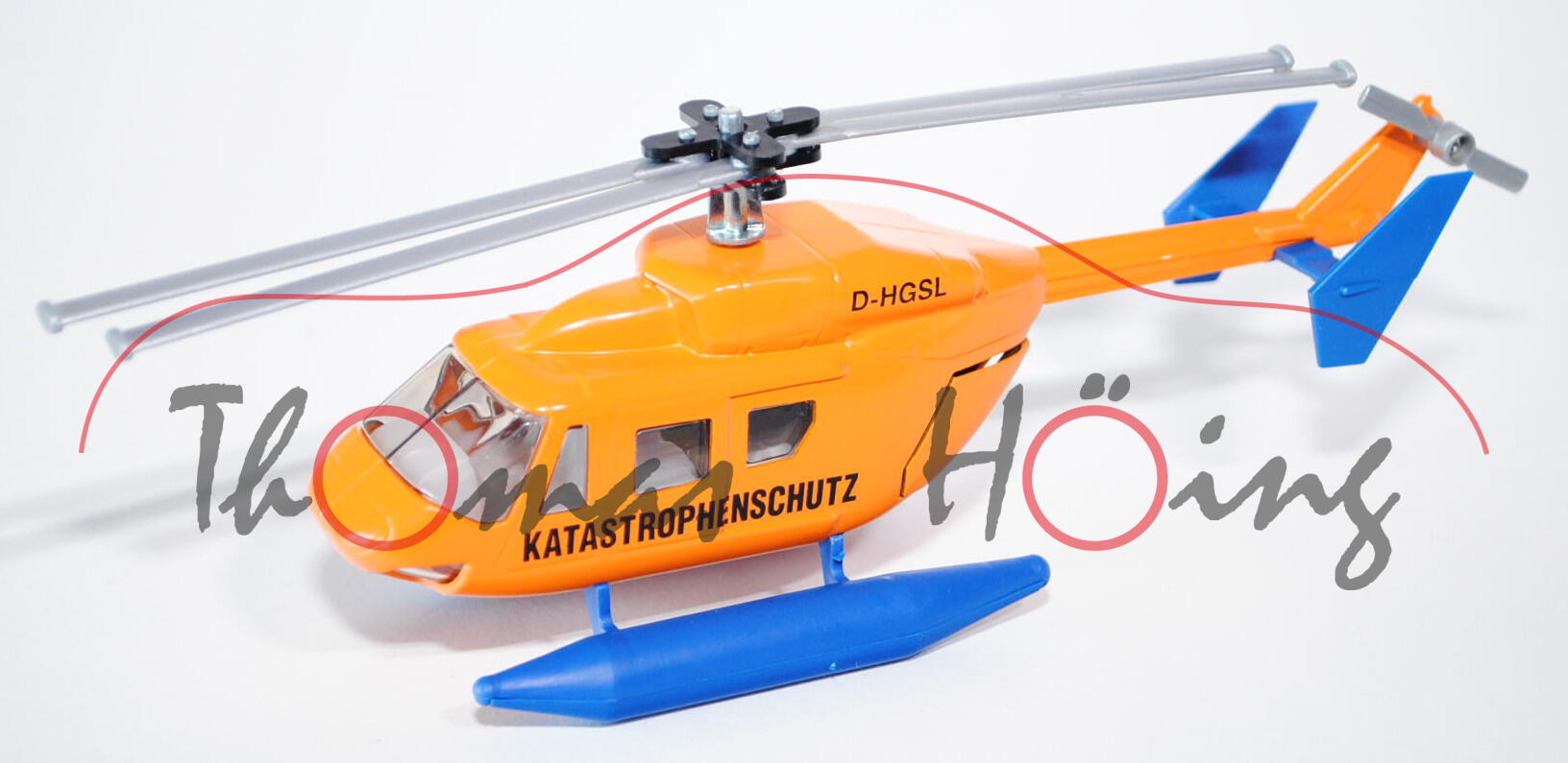 Hubschrauber BK 117 mit Schwimmer, pastellorange/signalblau, KATASTROPHENSCHUTZ / D-HGSL, L14a