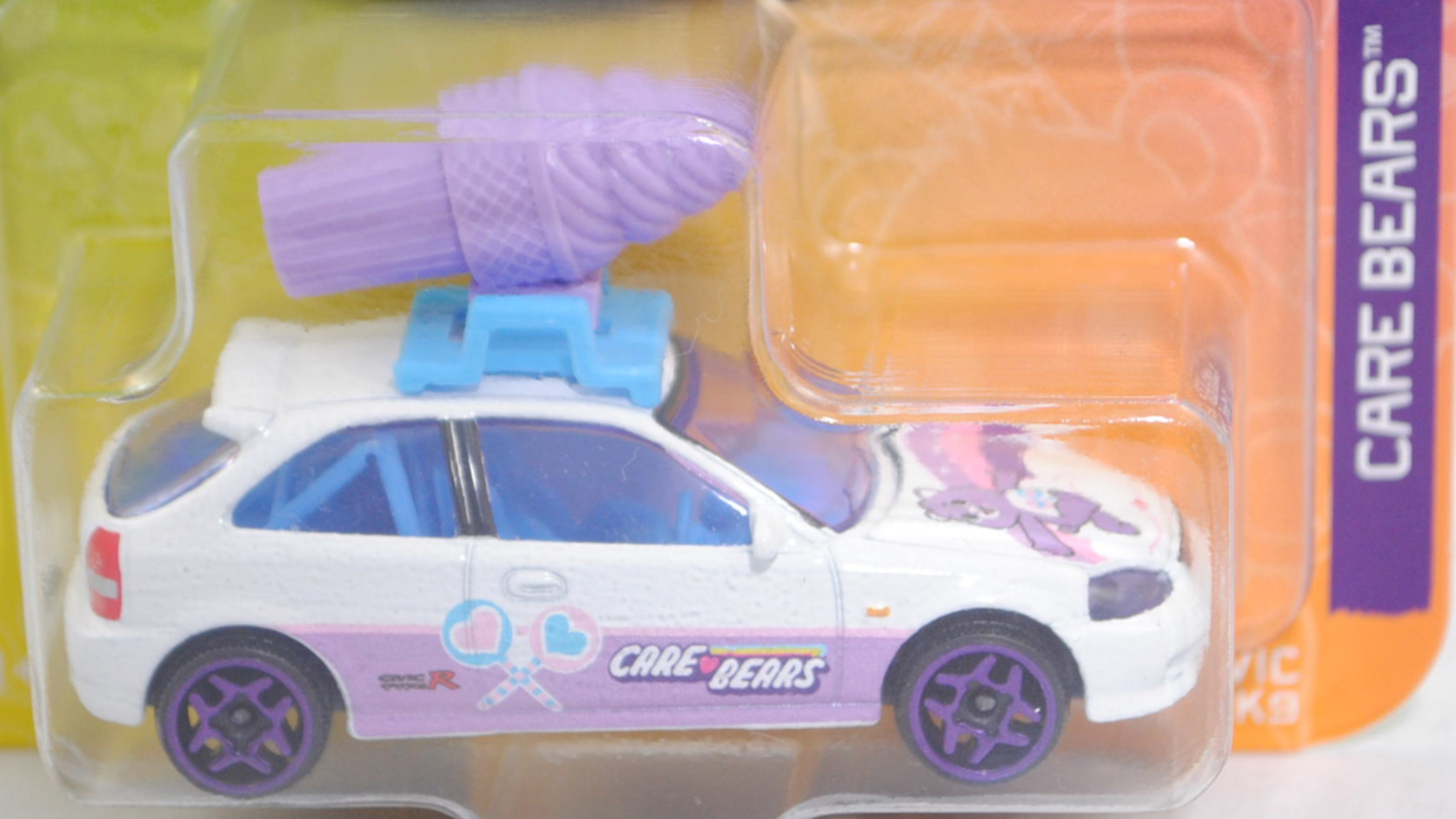 Honda Civic Type R (EK9, Facelift 1998, Modell 1998-2000) (Nr. 212C), reinweiß (Meisterschaft weiß), CARE BEARS, majorette, 1:57, Blister (CARE BEARS™ PREMIUM CARS)