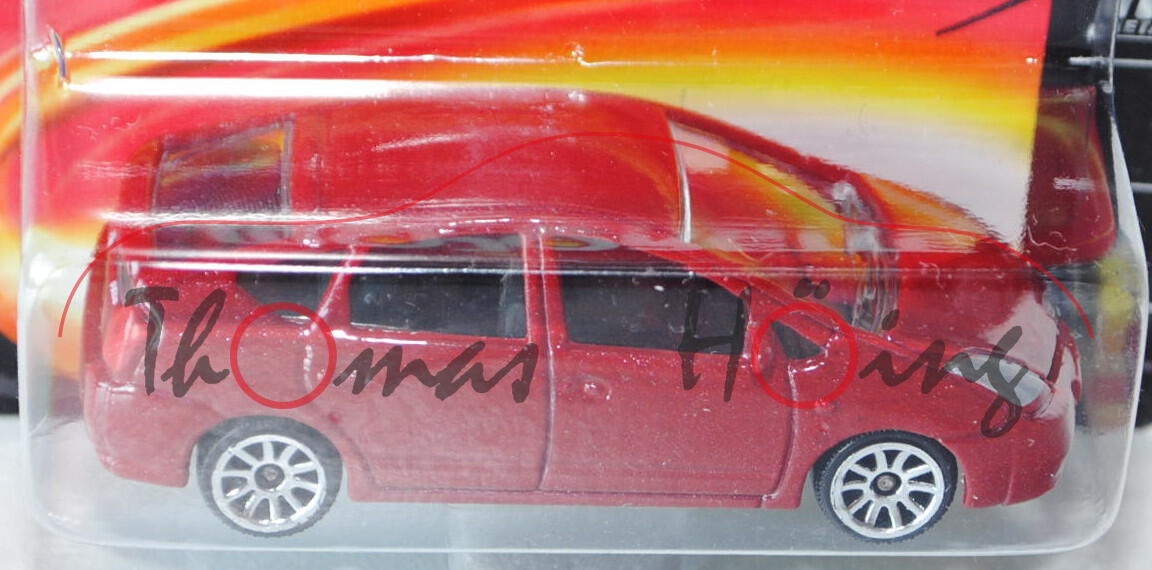 Toyota Prius II Typ NHW20 (Nr. 292D), Modell 2003-2009, purpurrotmetallic, majorette, 1:59, Blister