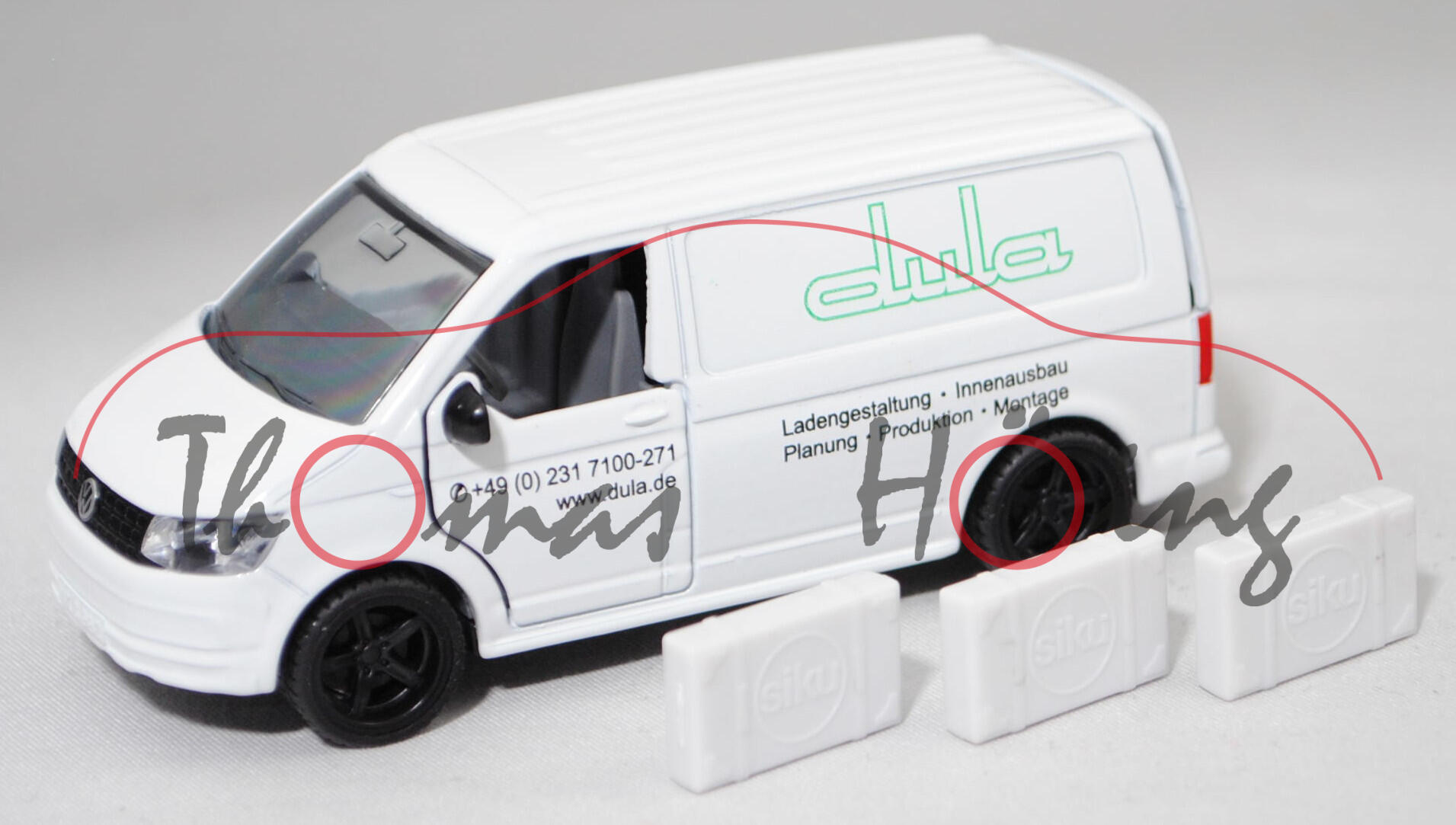 00401 Dula VW T6 Transporter Kastenwagen (Modell 2015-2019), reinweiß, dula, SIKU, 1:50, L17mpK