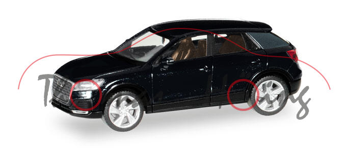 Audi Q2 (Typ GA, Modell 2016-), mythosschwarz metallic, Herpa, 1:87, mb (EAN 4013150347921)