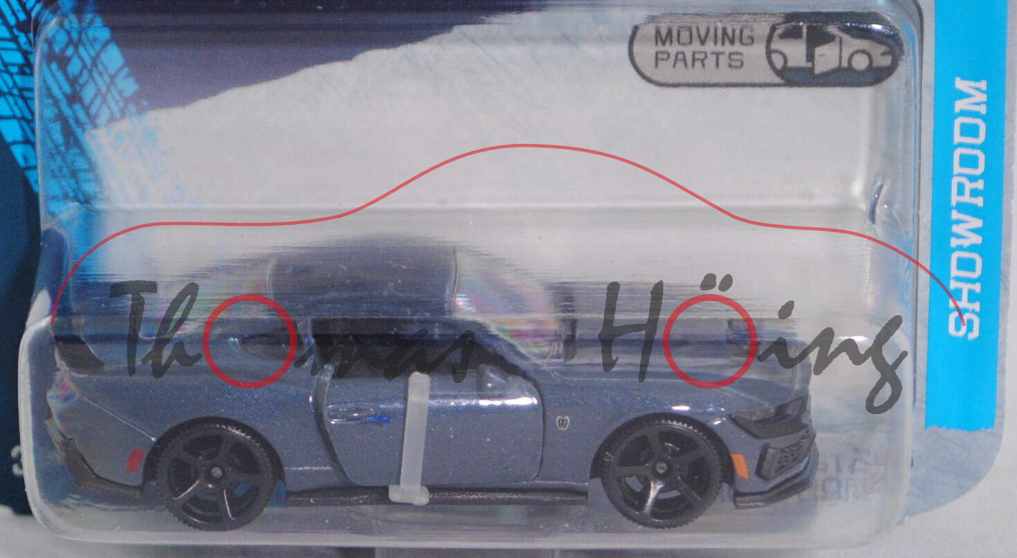Ford Mustang Dark Horse™ 5.0l Ti-VCT V8 (7. Generation, Baureihe S650, Modell 2024-) (Nr. 204E), hell-eisengraumetallic, majorette, 1:64, Blister (SHOWROOM PREMIUM CARS)