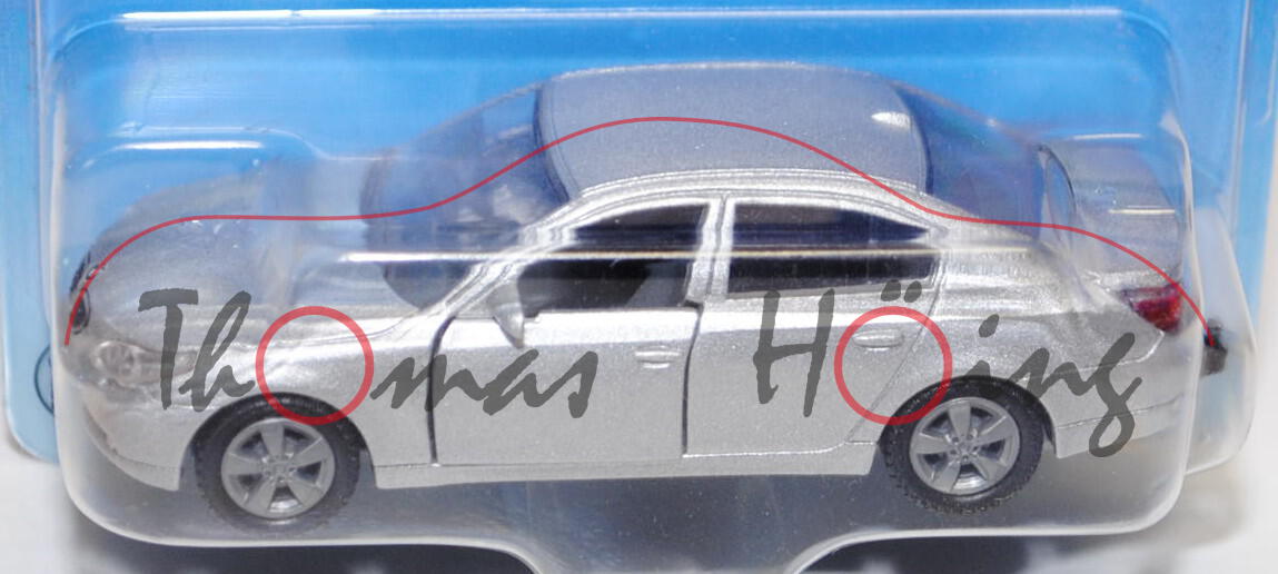 00000 BMW 545 i (Typ E60), Modell 2003-2007, silbergraumetallic, innen grau, Lenkrad grau, Felgen si