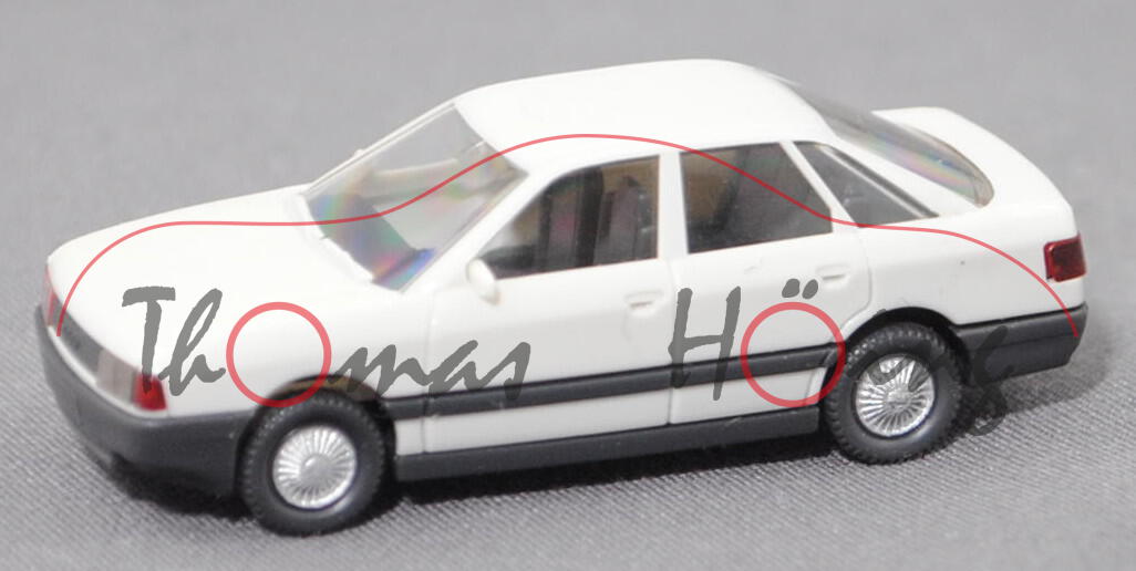 002a Audi 80 (3. Generation, Baureihe B3, Typ 89, Modell 1986-1991), hellgrauweiß, Wiking, 1:87