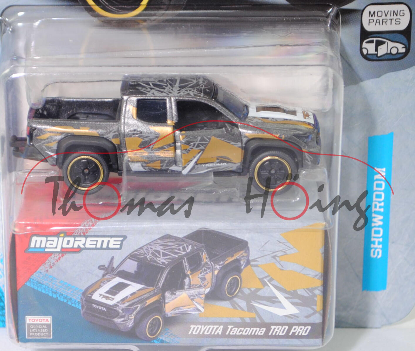 Toyota Tacoma TRD Pro (N400, Modell 2024-) (Nr. 276B), hell-schiefergraumetallic, mit Sammelschachtel, majorette, 1:69, Blister (SHOWROOM DELUXE CARS)