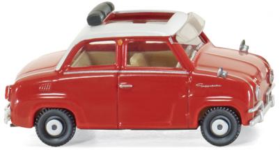 Glas Goggomobil Faltdach, Mj. 1964-1969, feuerrot/reinweiß, Wiking, 1:87, mb