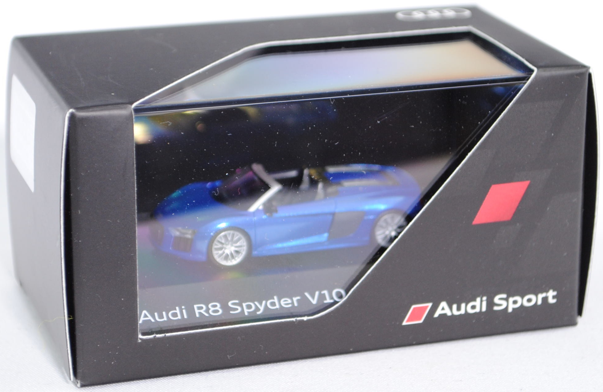 Audi R8 Spyder V10 (Typ 4S, Modell 2016-), arablau, innen schwarz, Herpa,  1:87, Werbeschachtel