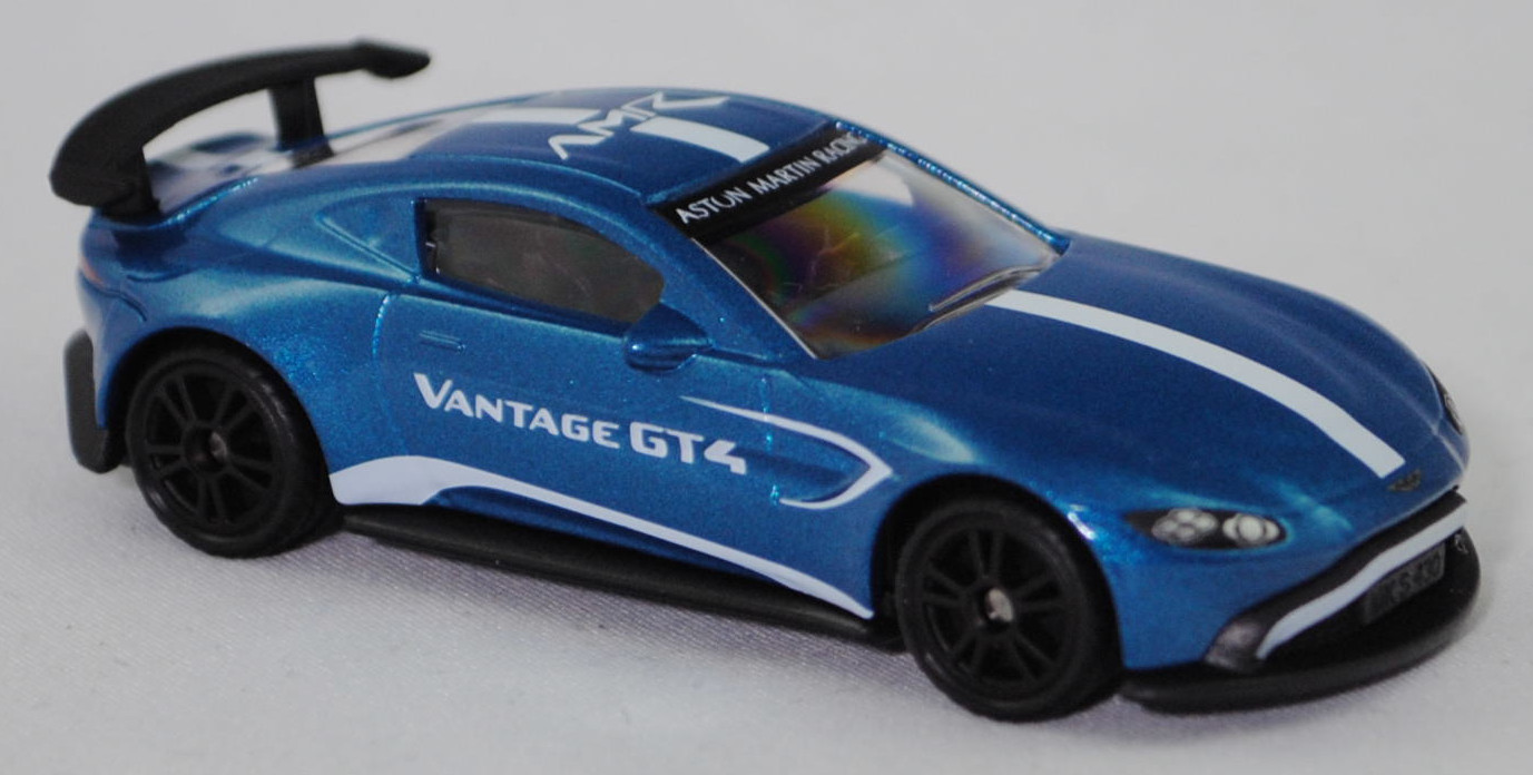 00000 Aston Martin Vantage GT4 (4. Generation, interne Baureihenbezeichnung AM6, Modell 2019-2024), dunkel-signalblaumetallic, VANTAGE GT4, SIKU SUPER, 1:53, P29f