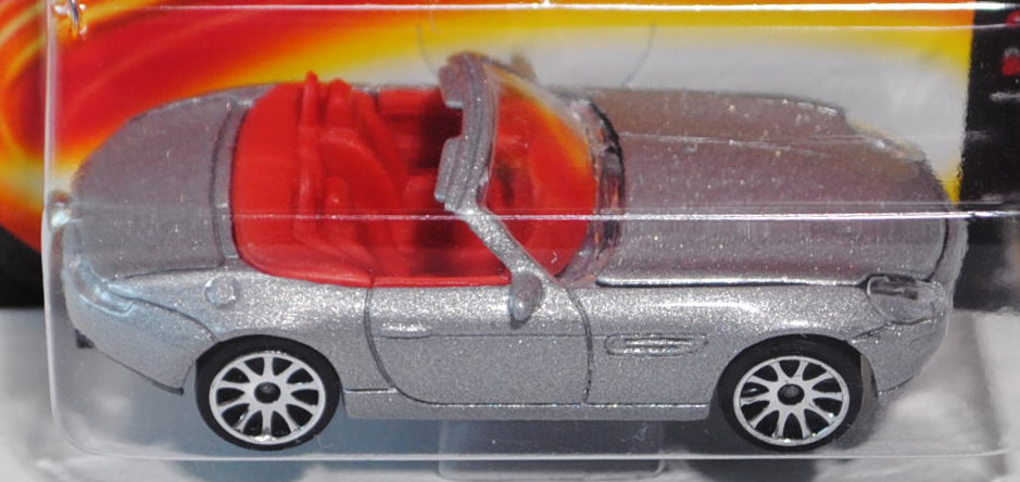 BMW Z8 (Typ E52) (Nr. 7), Modell 2000-2003, silbergraumetallic, majorette, 1:57, Blister