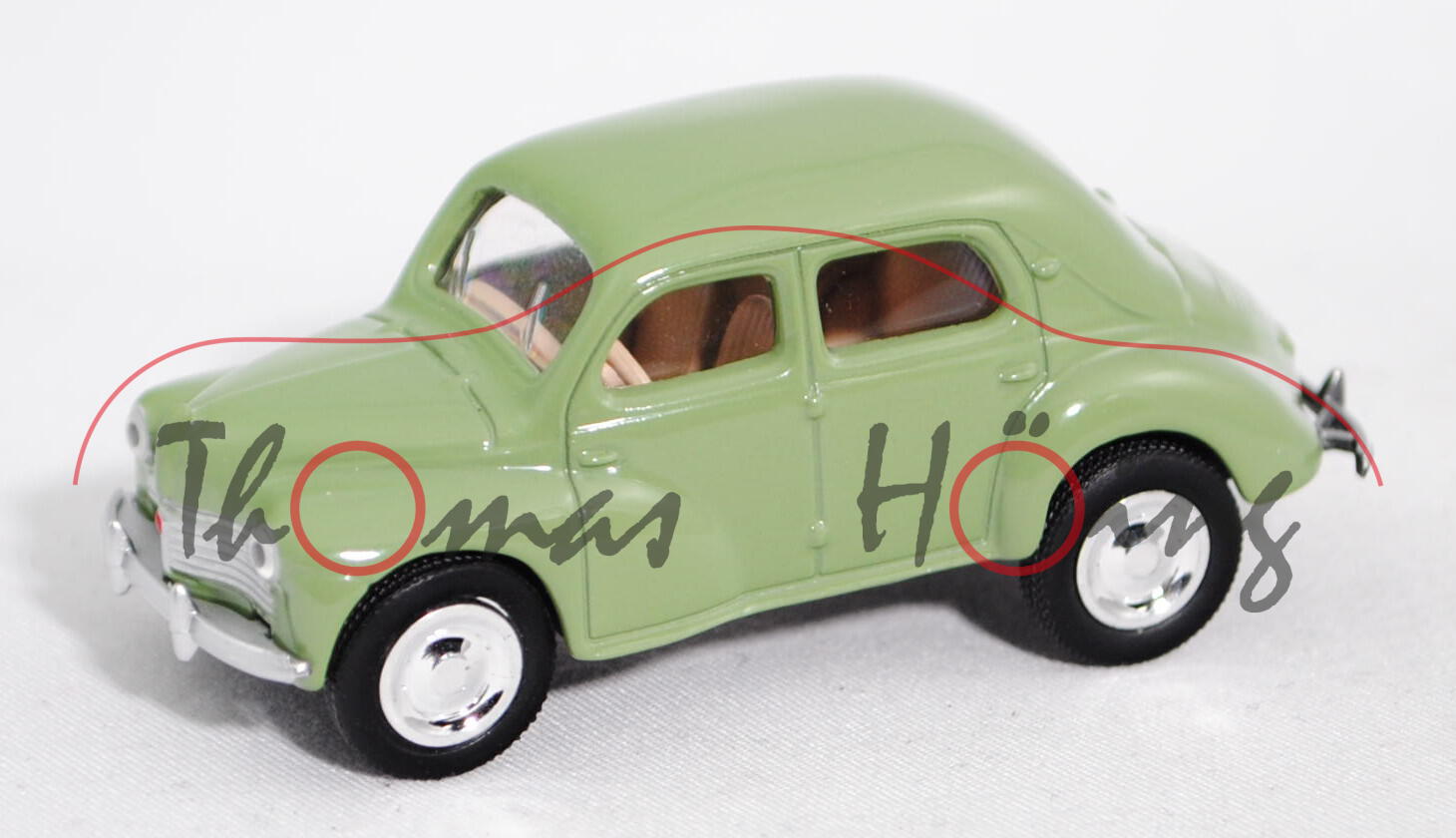 Renault 4CV (Modell 1946-1961, Baujahr 1946), dunkel-blaßgrün, 1:54, Norev RETRO, mb