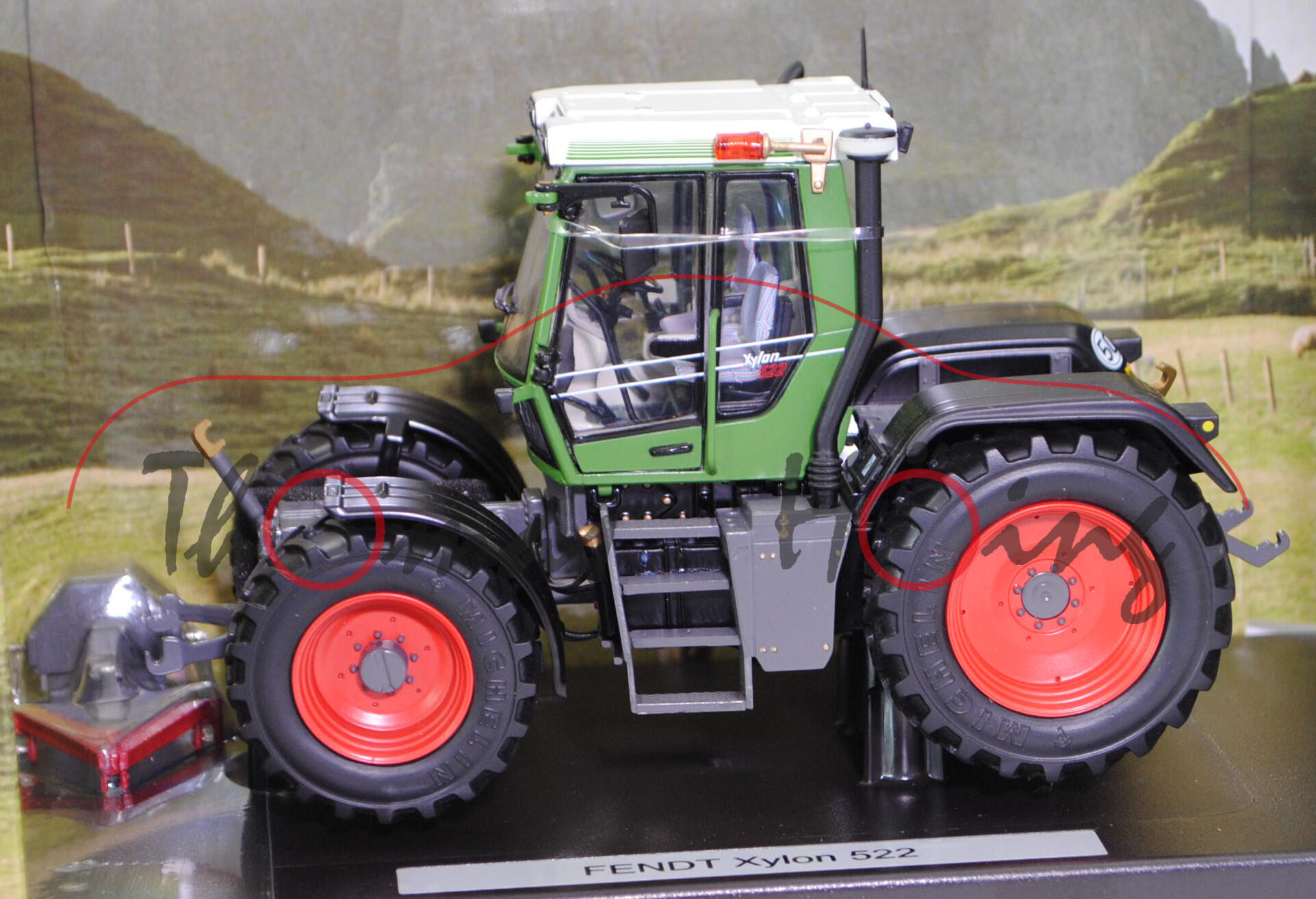 FENDT XYLON 522 (1. Generation, Ausführung 1994 - 2004), FENDT-grün, Felgen rot, weise-toys, 1:32, mb