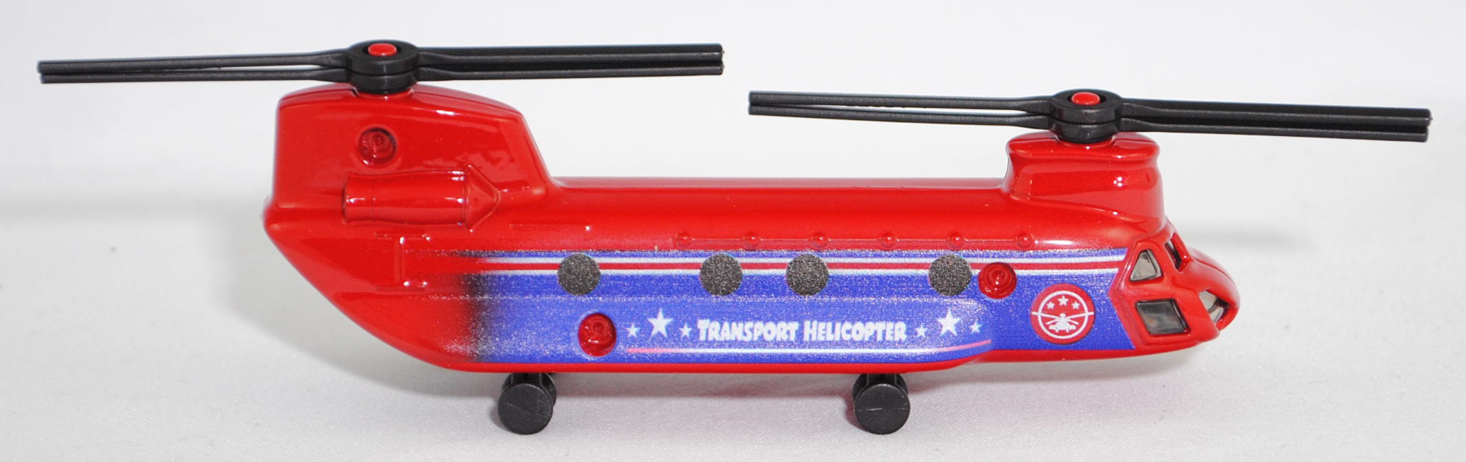 00000 Boeing-Vertol CH-47D Chinook HC.2 (Modell 234/H-47, Modell 1982-1995), hell-signalrot, TRANSPORT HELICOPTER, SIKU SUPER, 1:130, P29f
