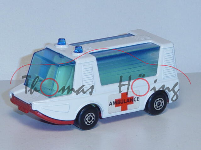 Stretcha Fetcha, reinweiß/verkehrsrot, AMBULANCE, innen hell-schwefelgelb, Heckklappe zu öffnen, Mat