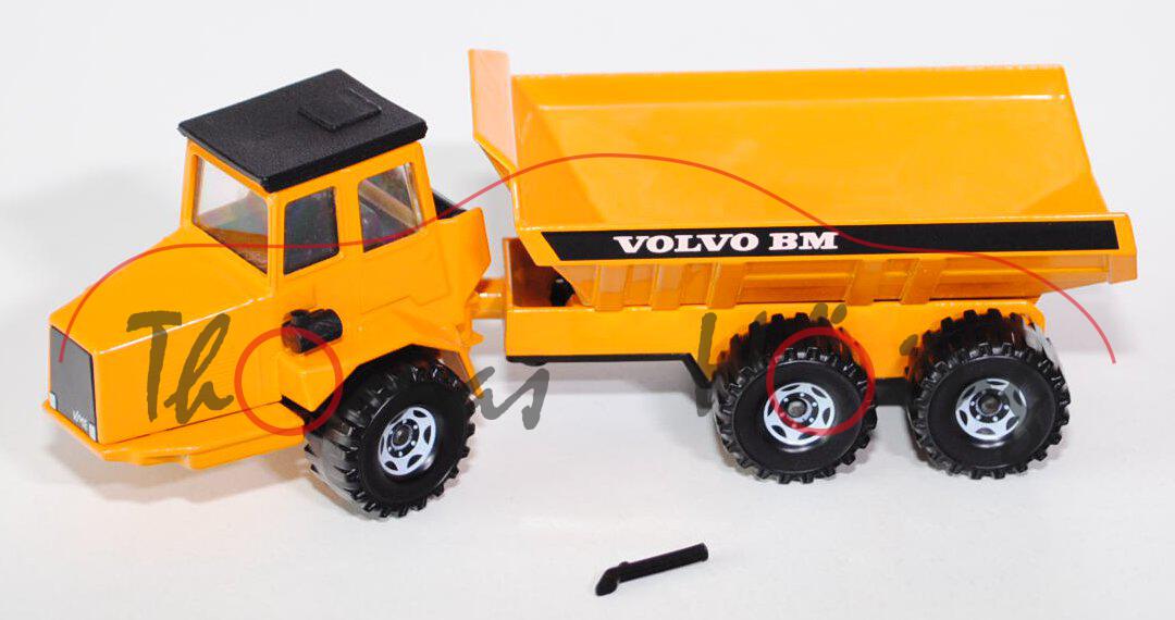 00001 Volvo BM A25 6x6 Knickgelenkkipper (Modell 1987-1991), melonengelb, VOLVO BM, Auspuff abgebroc