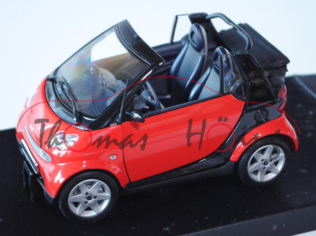 Smart fortwo Cabrio (Typ A 450 Facelift), Modell 2003-2007, phat red / bay gray metallic, KYOSHO, 1: