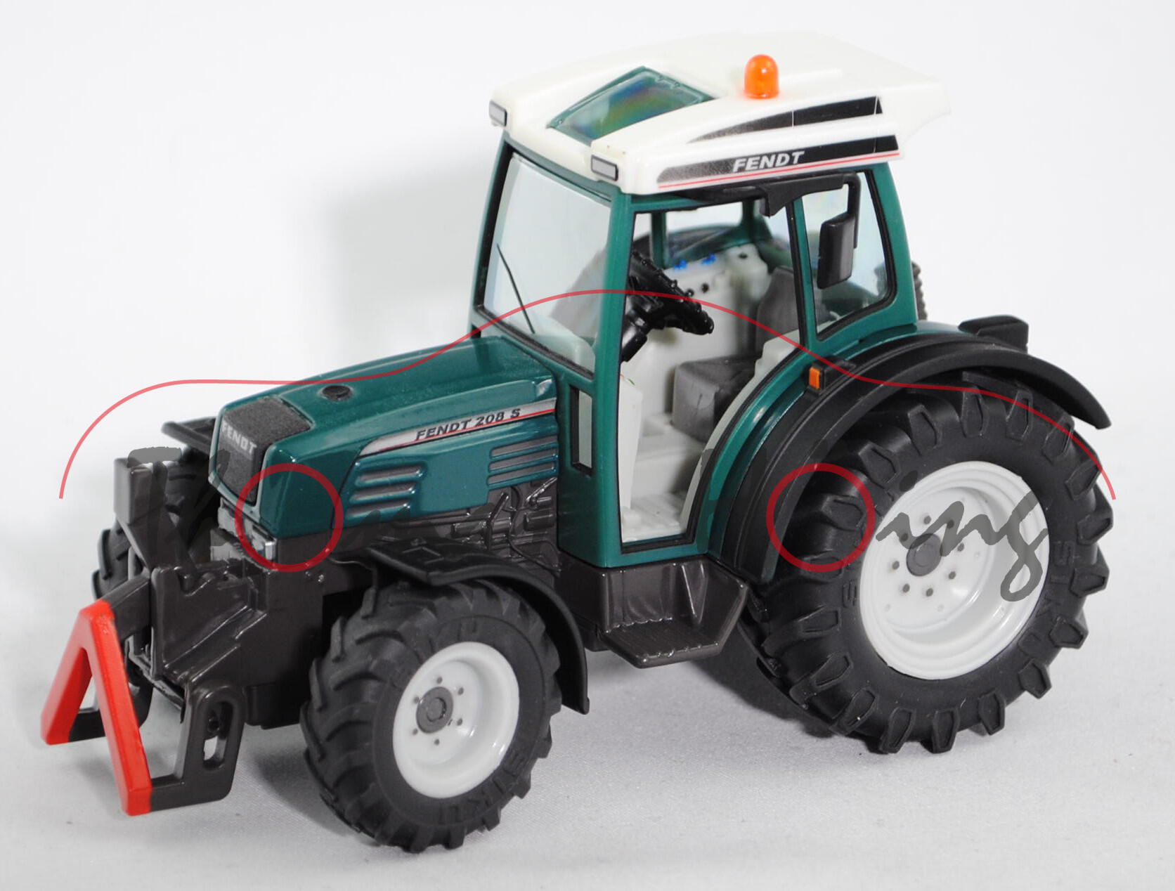 Fendt (Farmer) 208 S Traktor (Modell 2002-2009), cremeweiß/hell-ozeanblau (petrol)/hell-umbragrau/ma