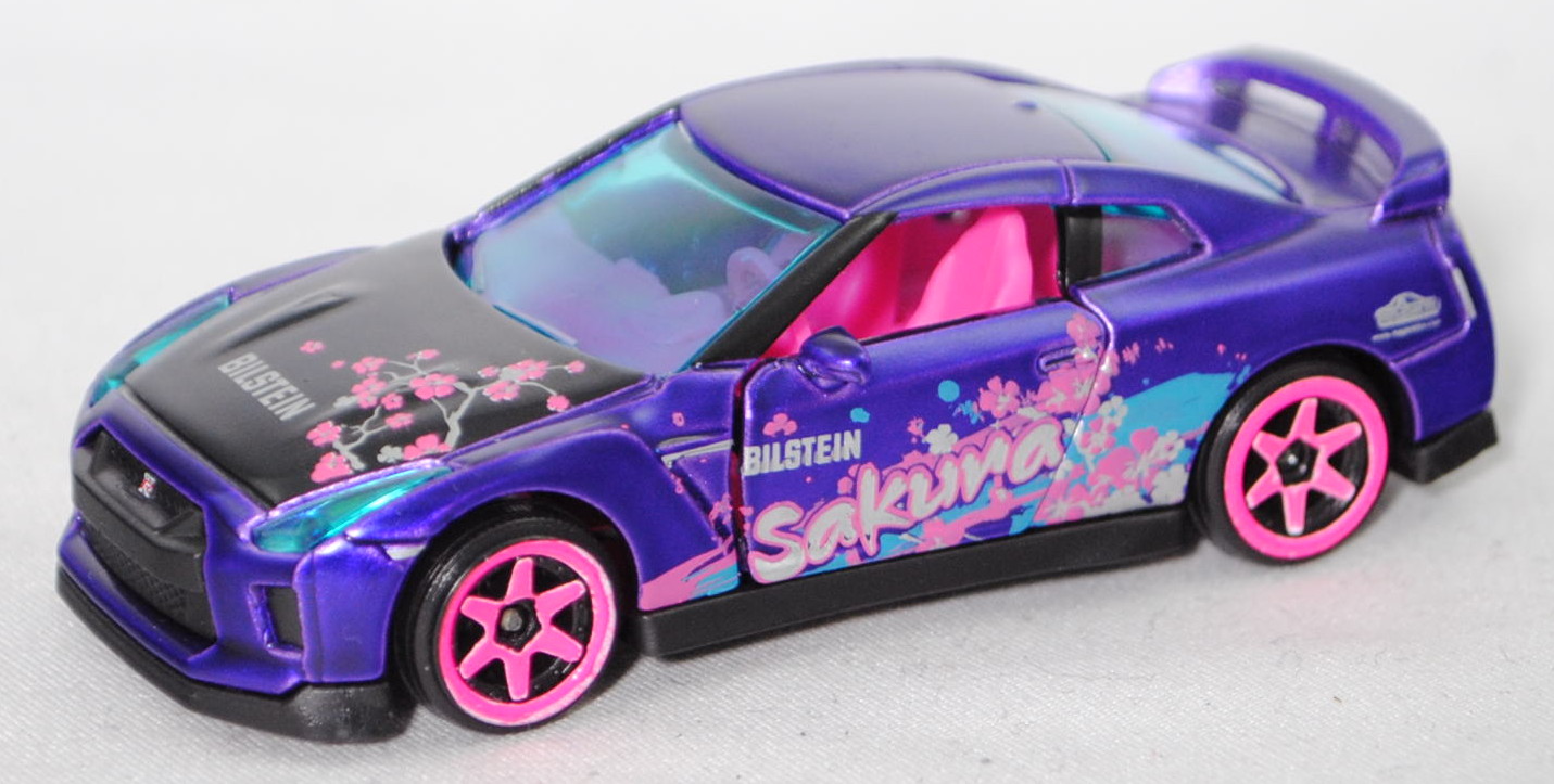 Nissan GT-R (Modell 2016-2019) SAKURA / URBAN, blauviolettmetallic, majorette, 1:62, RARE, mb