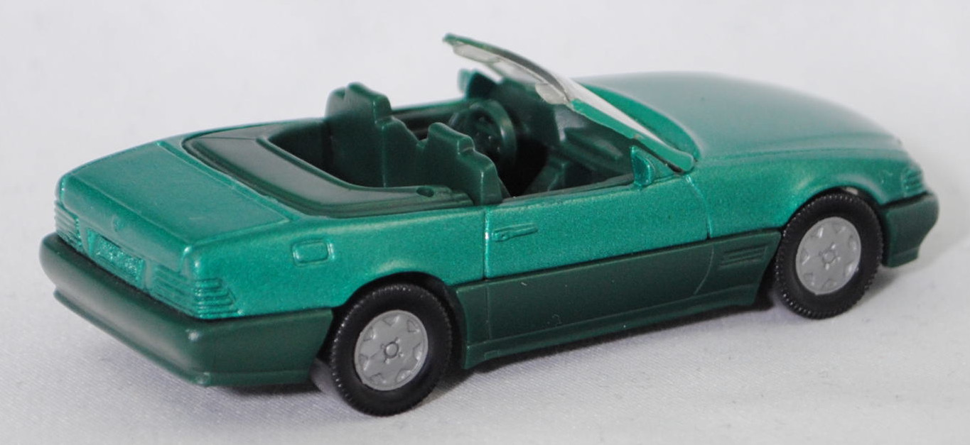 00002 Mercedes-Benz 500 SL (R 129, Modell 1989-1992), türkisgrünmetallic, Stern im Kühlergrill silber, Heckklappe ohne Stern, Hong, B6, SIKU SUPER, 1:55, m