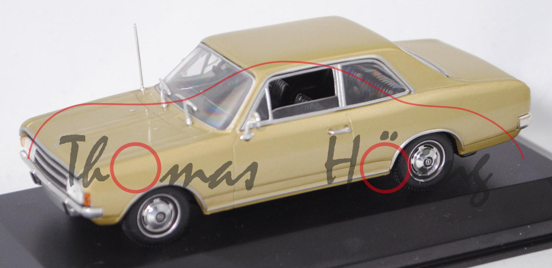 Opel Rekord C 1900 L (2-türige Limousine, Modell 1966-1972), gold metallic, Minichamps, 1:43, PC-Box