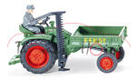 Fendt Geräteträger mit Mähwerk und Fahrer, resedagrün/grau, Wiking, 1:87, mb