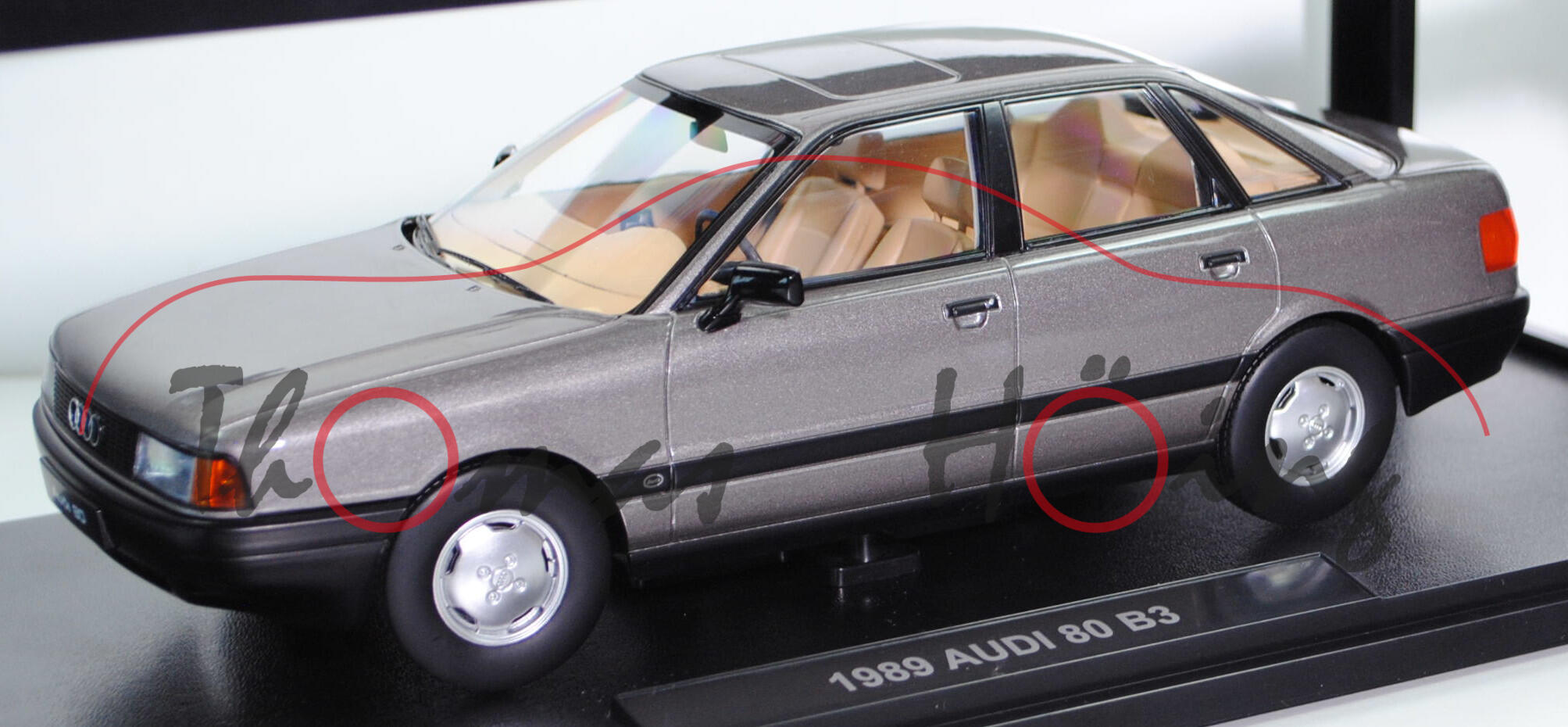 Audi 80 (3. Generation, Baureihe B3, Typ 89, Mod. 1987-1991), steingrau metallic, TRIPLE9, 1:18, mb