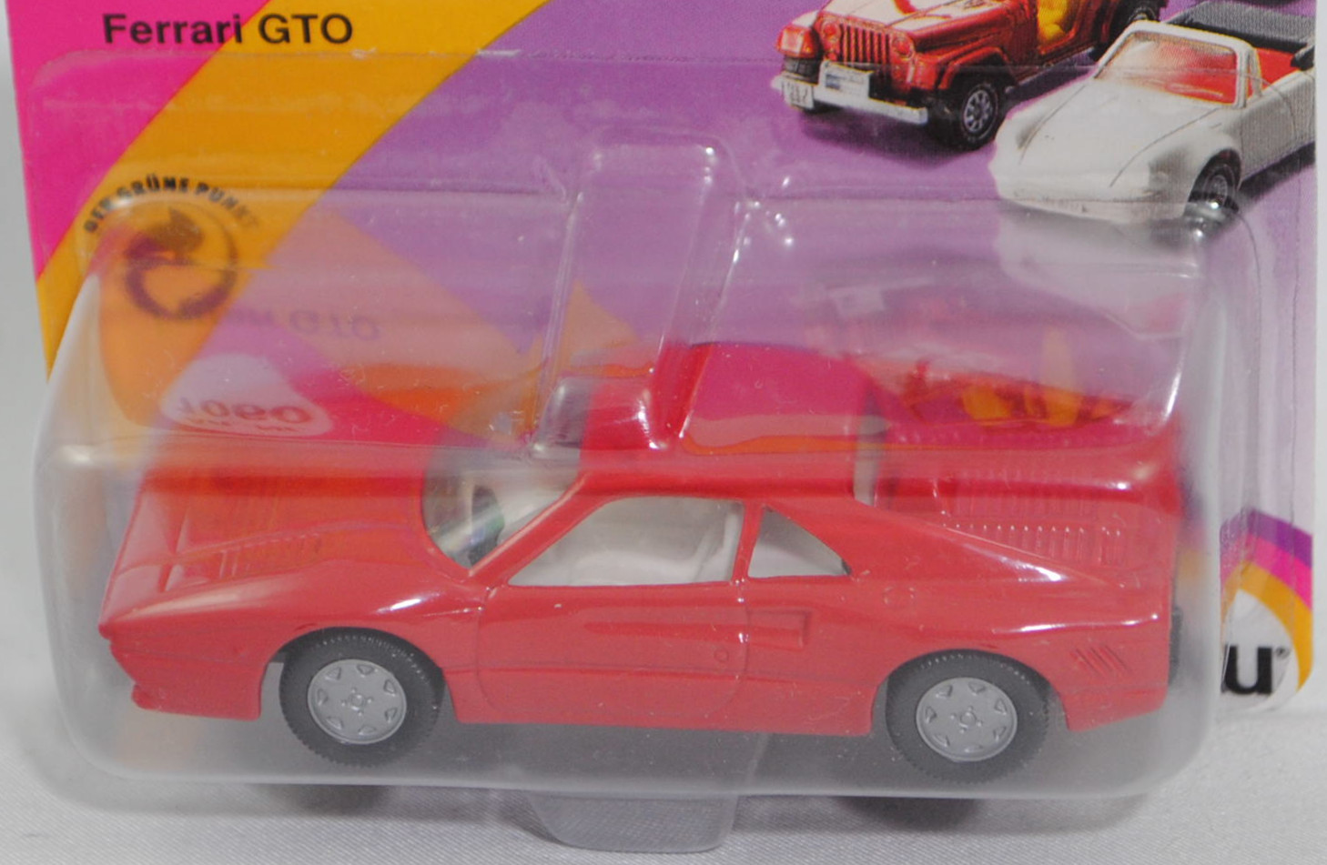00009 Ferrari GTO (1. Generation, auch Ferrari 288 GTO genannt, F114, Modell 1984-1986), signalrot, innen reinweiß, Chassis schwarz, Hong, B6, SIKU SUPER, 1:55, P23