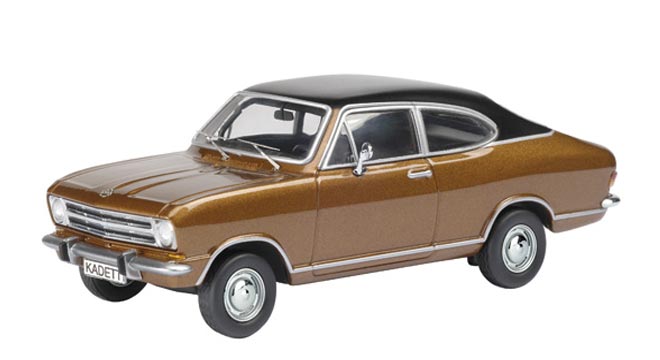 Opel Kadett B Coupe, Modell 1971-1973, bronze, Dach schwarz, Schuco, 1:43, PC-Box (Limited Edition 1