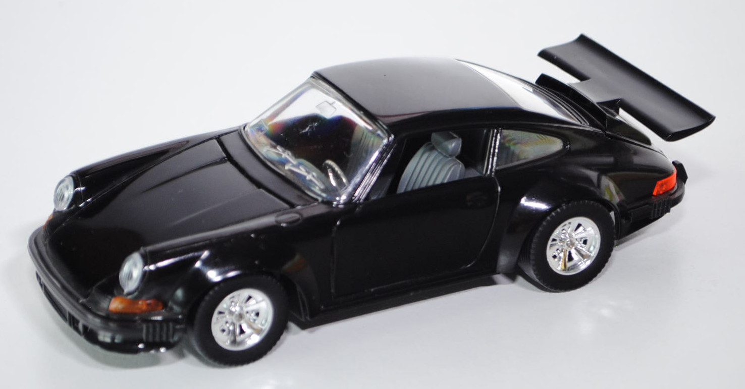 Porsche 911 S mit Spoiler, Modell 1985, schwarz, Türen + Motorhaube zu öffnen, Sitze klappbar, Bbura