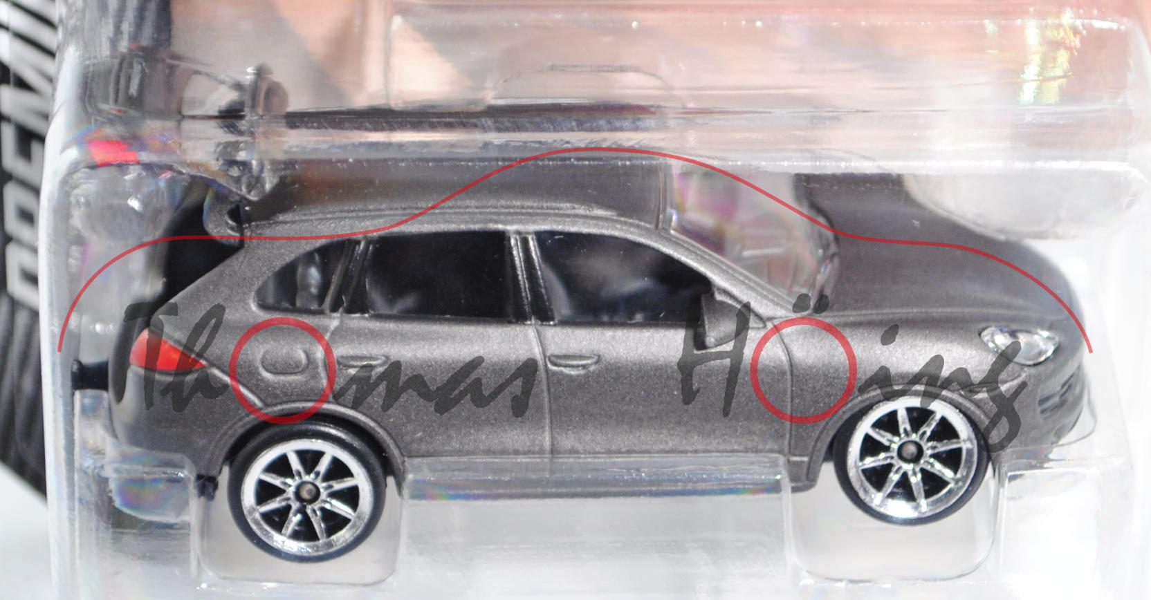 Porsche Cayenne Turbo S (Typ 92A, Mod. 2013-2014), graumet., 8-Speichen-Felge, majorette, 1:64, mb